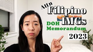 DOH Memorandum and Its Implications on Filipino IMGs!