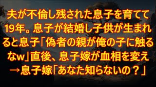 夫が不倫し残された息子を育てて19年。息子が結婚し子供が生まれると息子「偽者の親が俺の子に触るなw」直後、息子嫁が血相を変え→息子嫁「あなた知らないの？」