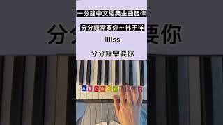 【分分鐘需要你】林子祥| 1分鐘中文金曲旋律系列 | 副歌慢速教學 #鋼琴 | #成人學琴 #分分鐘需要你 #林子祥 #Shorts