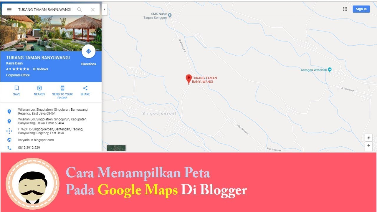 Cara Menampilkan Peta Pada Google Maps Di Blogger - YouTube