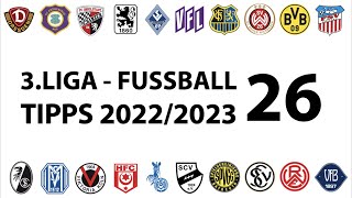 Fussball-Tipps 3.Liga - 26.Spieltag - Saison 2022/2023