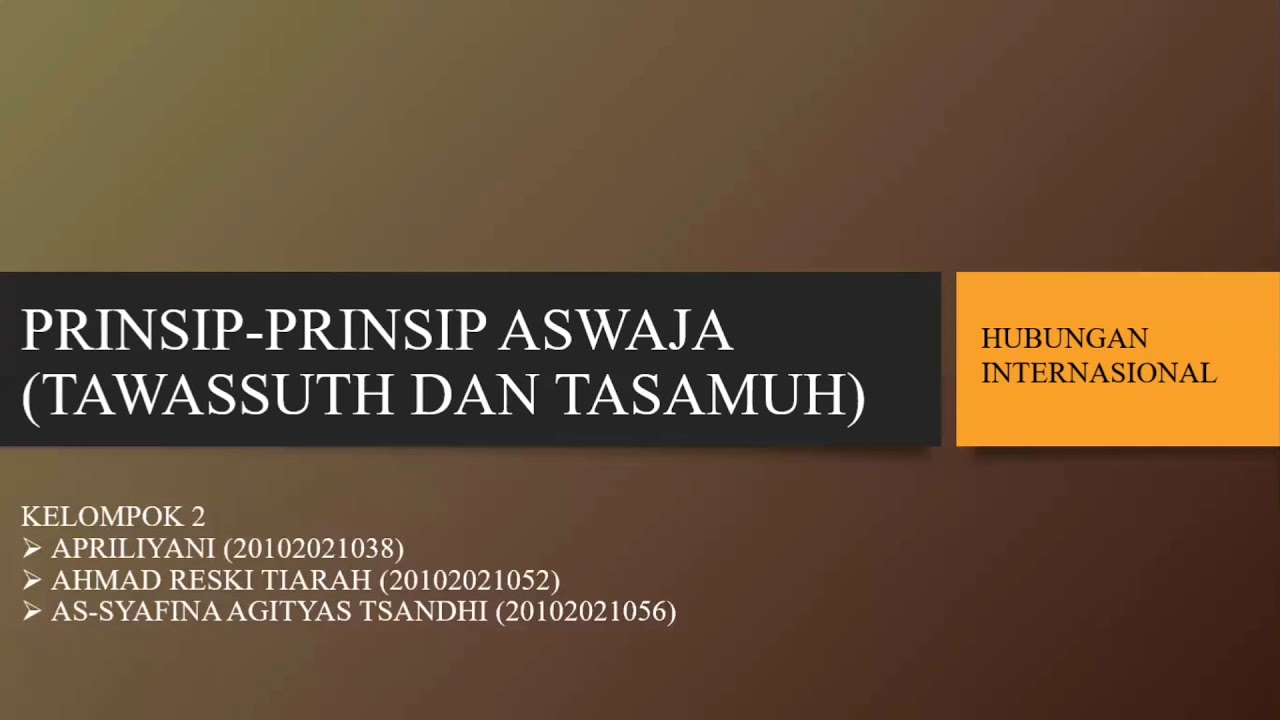 Prinsip-Prinsip ASWAJA (Tawassuth Dan Tasamuh) - YouTube