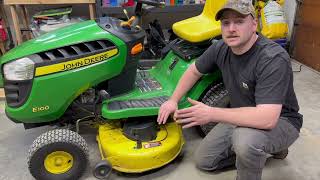 How To Removal & Install John Deere D100 / E100 / S100 Series Mower Deck