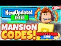 ALL NEW SECRET *MANSION* UPDATE CODES In Roblox YOUTUBE LIFE CODES!