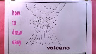 how to draw volcano/volcano drawing easy