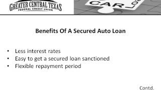 Secured Auto Loan Central Texas