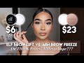 ELF BROW LIFT VS. ANASTASIA BEVERLY HILLS BROW FREEZE ON THICK BROWS | Is It A Dupe??