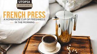 Utopia Kitchen Stainless Steel French Press Coffee Maker 32 Oz | French Press Tea Maker