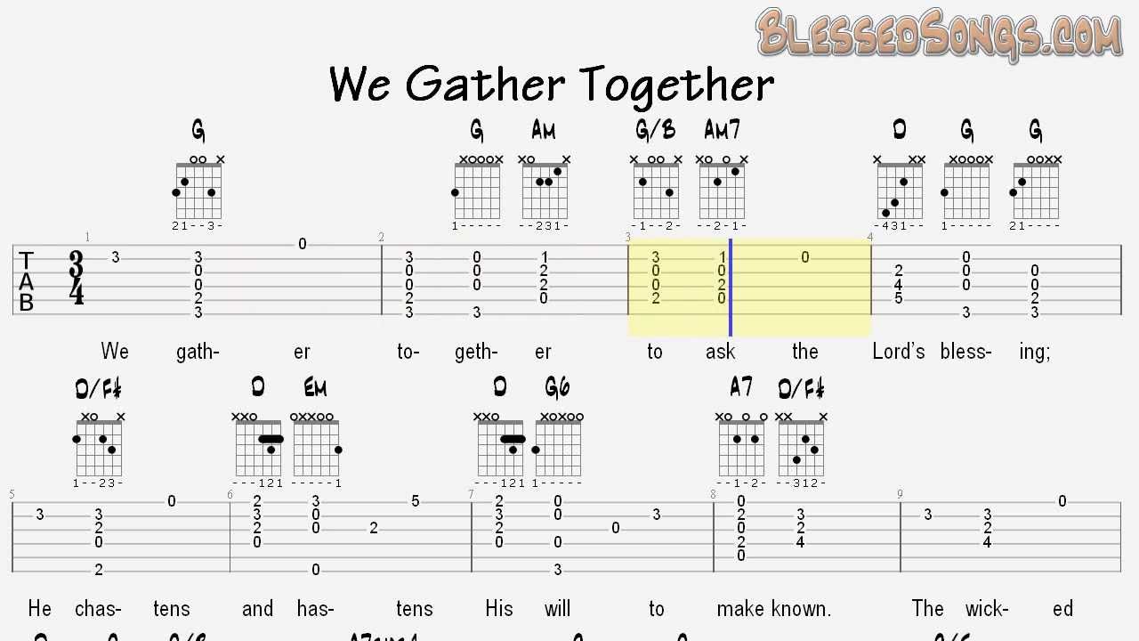 We Gather Together Guitar Chords We Gather Together Arr Dennis