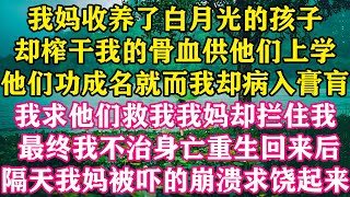 我妈收养了白月光的孩子，却榨干我的骨血供他们上学，他们功成名就而我却病入膏肓，我求他们救我我妈却拦住我，最终我不治身亡，重生回来后，隔天我妈被吓的崩溃求饶起来。#怜云推文 #推文 #家庭 #故事