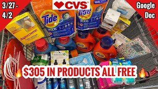 CVS Free \u0026 Cheap Couponing Deals \u0026 Haul For This Week | 3/27 - 4/2 | $305 FOR FREE | MONEY MAKERS 🙌🏽