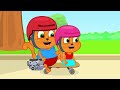 cats family in english jet skateboard cartoon for kids