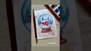 Snow globe painting timelapse #trendingshorts #snowglobe #youtubeshorts #paintingtutorial #colors