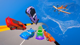 Pixar Cars Epic Spiral Drop: Lightning McQueen Boost Wingo and Friends Tackle the High Flying Jump