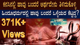 Snake In Dreams!  ಕನಸಿನಲ್ಲಿ ಹಾವು ಬಂದರೆ ಅದರ ಅರ್ಥವೇನು?