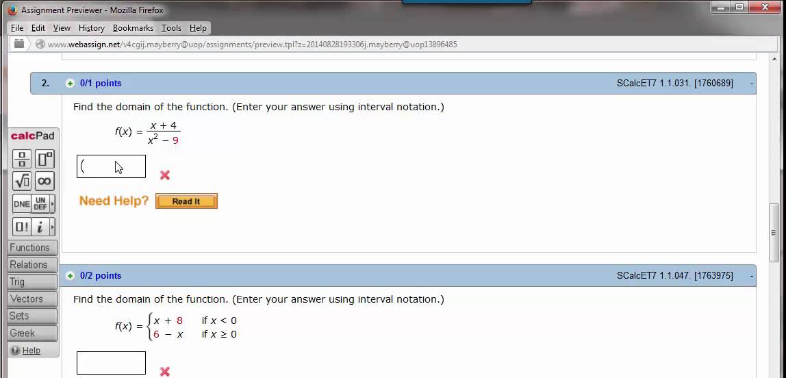 Webassign - Calcpad Example - YouTube