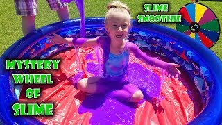 Mystery Wheel of Slime Challenge!!! Giant Slime Smoothie in a Pool! I Mixed All My Slime together!