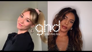Flat iron waves and flipped ponytail with ghd Platinum+