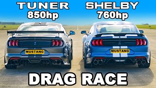 Ford Mustang Shelby GT500 v Tuned 850hp Mustang: DRAG RACE