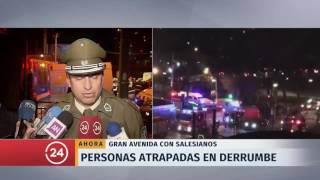 Derrumbe de construcción en San Miguel mantiene atrapados a cuatro trabajadores | 24 Horas TVN Chile