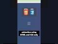 How to Create a Hamburger icon animation using pure CSS #css #javascript #html