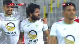 عبده يحيى لاعب المصري يسجل الهدف الأول فى مرمى طلائع الجيش