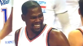 Kevin Durant Can’t Stop Laughing After Enes Kanter’s Full Court Shot Attempt