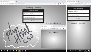 Captcha Generator and Matcher using PHP, HTML, CSS