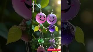 WATER DROPS LOVE STORY/రెండు అందమైన నీటి బిందువుల రూపంలో ఉన్న కార్టూన్ క్యారెక్టర్ల డిజిటల్ ఆర్ట్