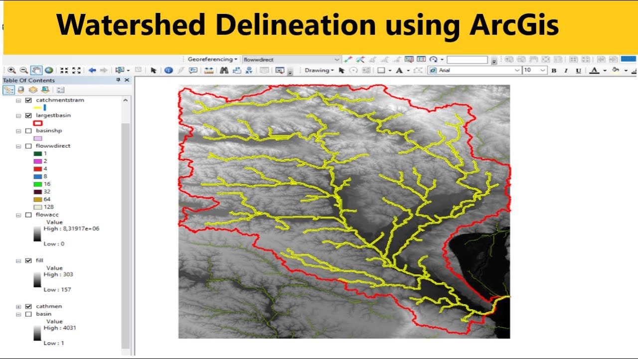 Watershed Delineation ArcGIS, Determine Catchment Area Using ArcMap ...