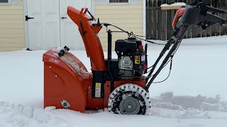 Husqvarna ST 224 Snow Blower In Action