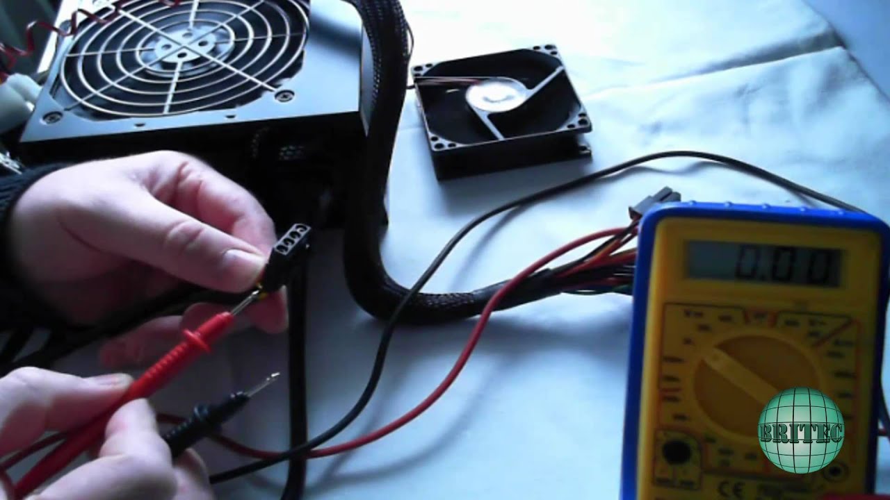 Manually Test A (PSU) Power Supply With A Multimeter By Britec - YouTube