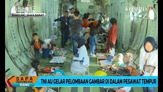 TNI AU Gelar Lomba Gambar di dalam Pesawat Militer