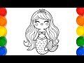 How to draw easy best Mermaid girl for kids* New Mermaid drawing, painting, colouring for Toodlers*