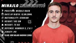 Mihajlo Mladenovic | Middle Back | ORK Mladi Radnik | Highlights | Handball | CV | 2023/24