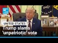 Trump slams 'unpatriotic' US House vote to end Iran war • FRANCE 24 English