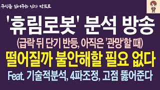 [휴림로봇 주가전망] 급락 뒤 단기 반등, 아직은 '관망'할 때! 떨어질까 불안해할 필요 없다! Feat. 기술적분석, 4파조정, 고점 뚫어준다!