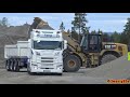 4K| CAT 972M XE Loading Scania R500 & R540 Dump Trucks And Moving Gravel