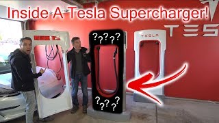 What's Inside A Tesla Supercharger?! Breaking it open