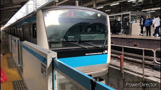 [一天只出現6小時的運行模式] JR東日本 京濱東北線 E233系1000番台 快速列車往大船 編組137 進入東京站