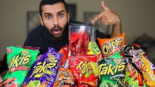 DRINKING THE HOTTEST DRINK ON EARTH!! HOT CHEETOS AND TAKIS CHALLENGE!!!