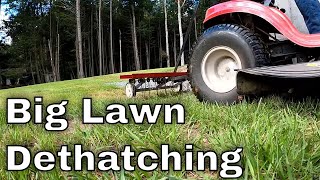 Dethatching With A Tow Behind Dethatcher - Fall Lawn Care - Part 1 of 5