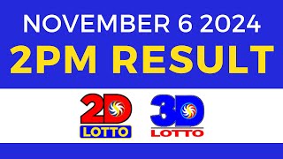 2pm Lotto Result Today November 6 2024 | PCSO Swertres Ez2