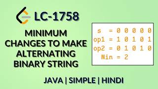 Minimum Changes To Make Alternating Binary String | Leetcode 1758 | Java Hindi | Daily Leetcode