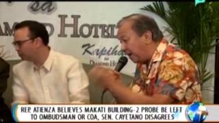 Rep Atienza believes Makati building-2 probe be left to Ombudsman or COA, Sen. Cayetano disagrees