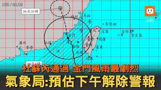 杜蘇芮通過金門風雨最劇 氣象局估：下午解除警報