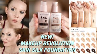 NEW Makeup Revolution SKIN SILK Serum Foundation ALL DAY wear test \u0026 review!