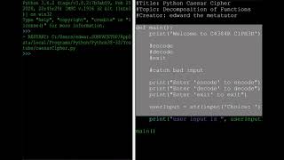 Python Caesar Cipher Part 1