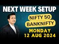 Nifty Prediction and Bank Nifty Analysis for MONDAY 12 AUG 2024 | Nifty & Bank Nifty Tomorrow