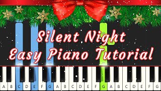 Silent Night Christmas Carol | EASY Piano Tutorial | Free Notes & MIDI | C Major